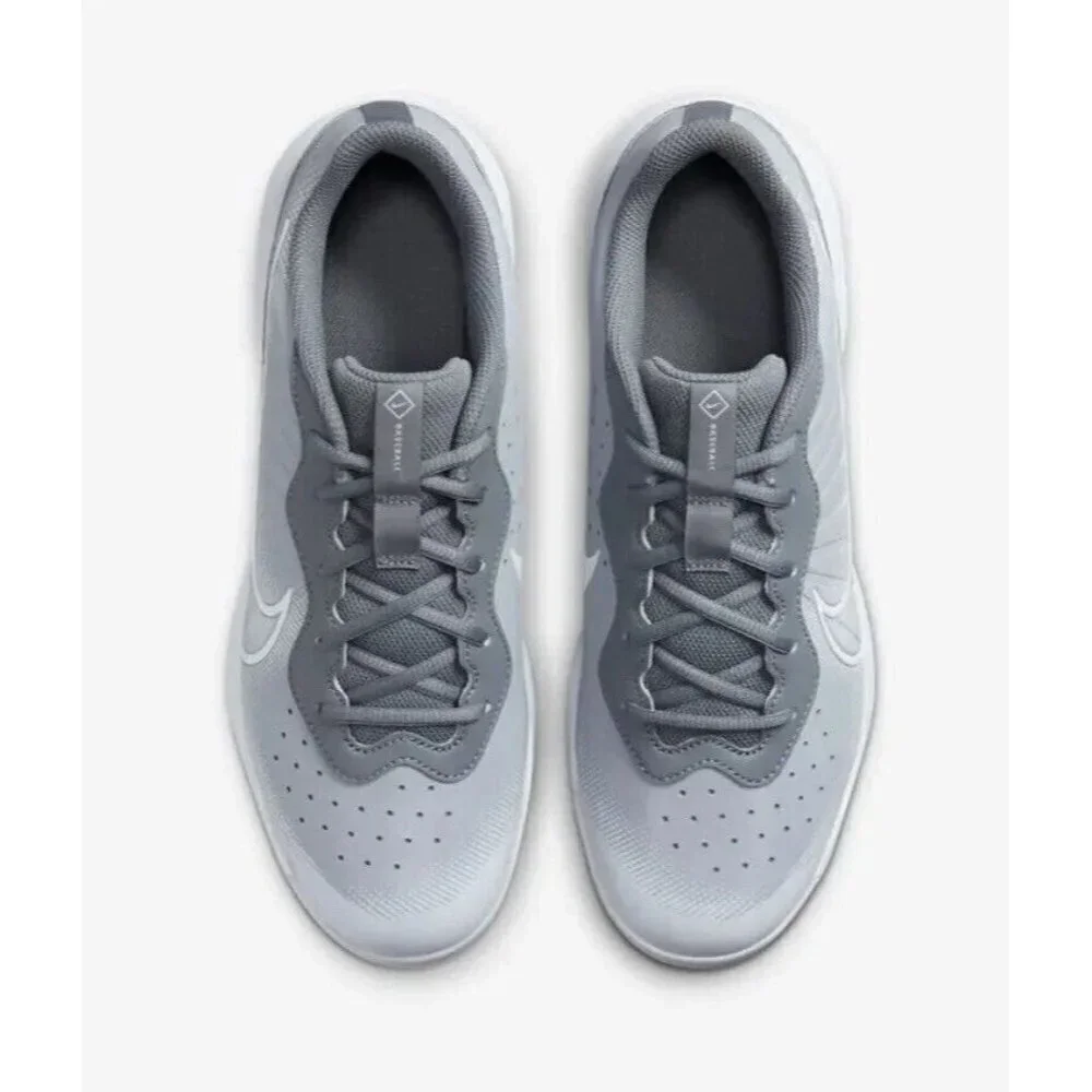 Nike Mens Alpha Huarache Varsity 4 Low Baseball Cleats Gray DJ6516-012 Size 13